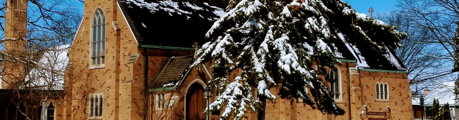 Photo of Eureka Christian Church on a snowy day